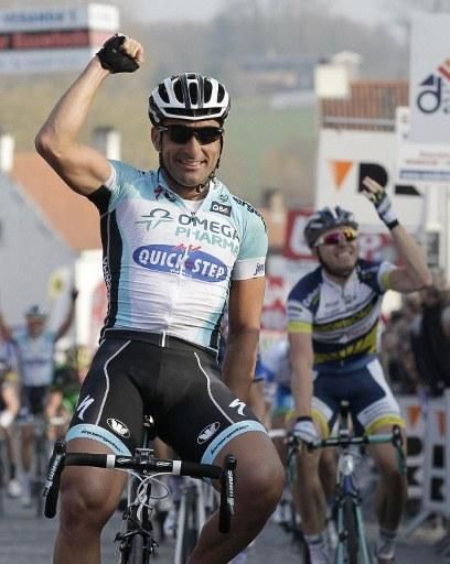 Francesco Chicchi (Omega Pharma-Quickstep) wins Nokere Koerse 2012