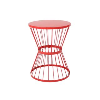 Lassen Round Outdoor End Table in red