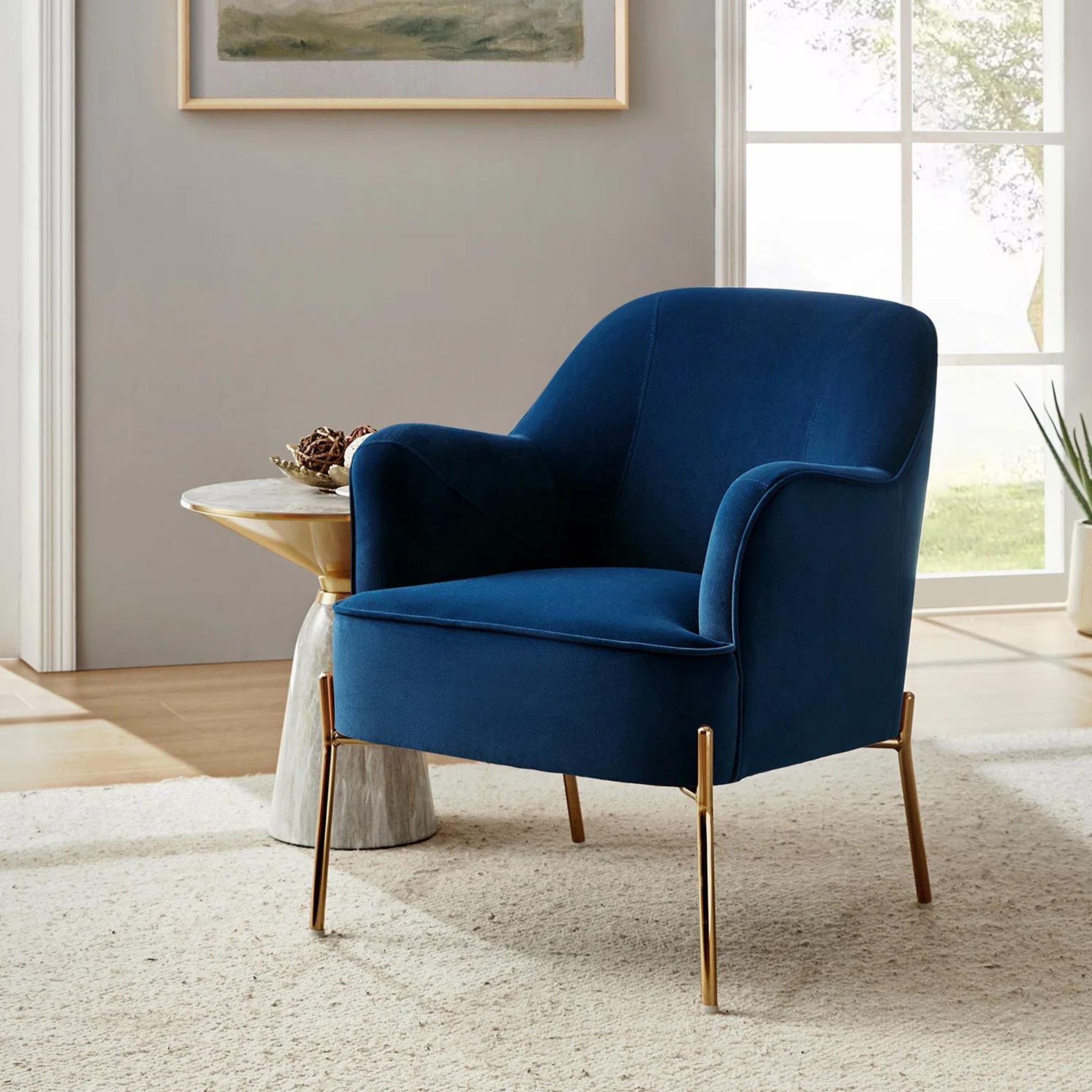 Cleo Wide Contemporary Chair With Recessed Arms