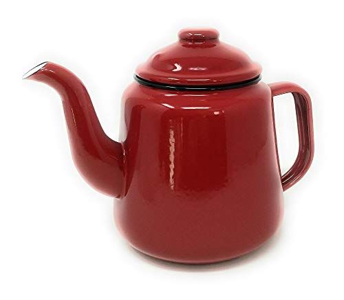 Red Enamel Tea Pot 