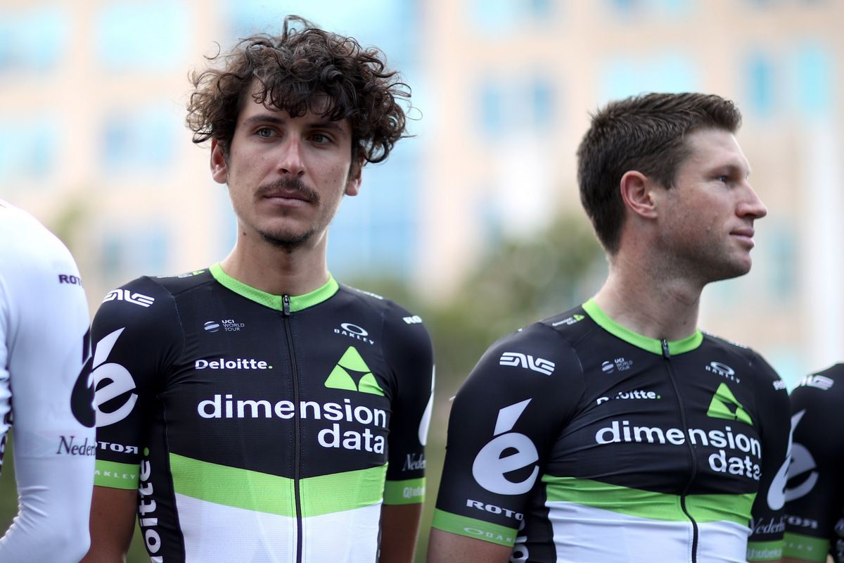Lachlan Morton (Dimension Data) at the team presentation ahead of the Tour of California