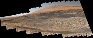 This composite of 116 images captured by NASA's Curiosity Mars rover shows the path it will take in the summer of 2020 as it drives toward the next region it will be investigating, the "sulfate-bearing unit."