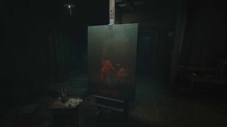 Layers of Fear painting of flamingos