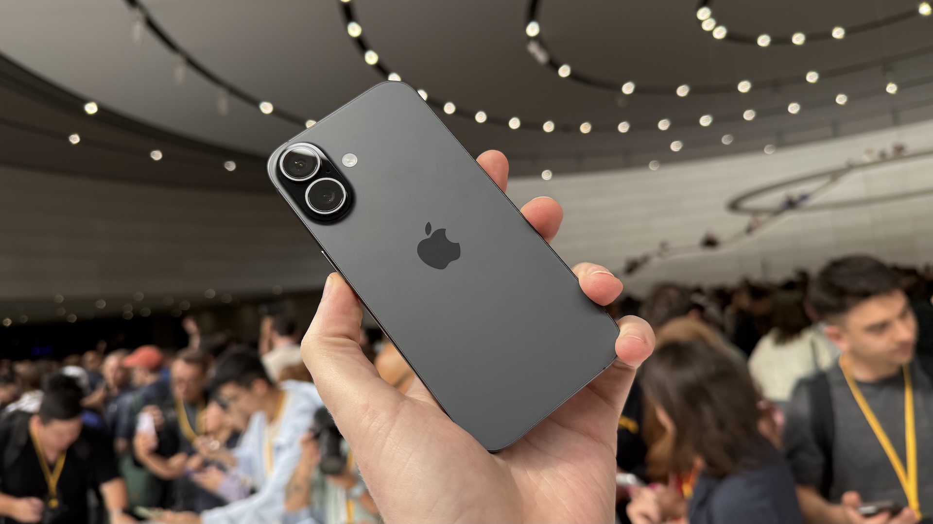 Images of the product launch for iPhone 17 at Apple's HQ in Cupertino
