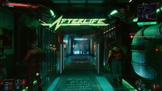 Cyberpunk screenshots of the in-game club, Afterlife, with various in-game settings enabled