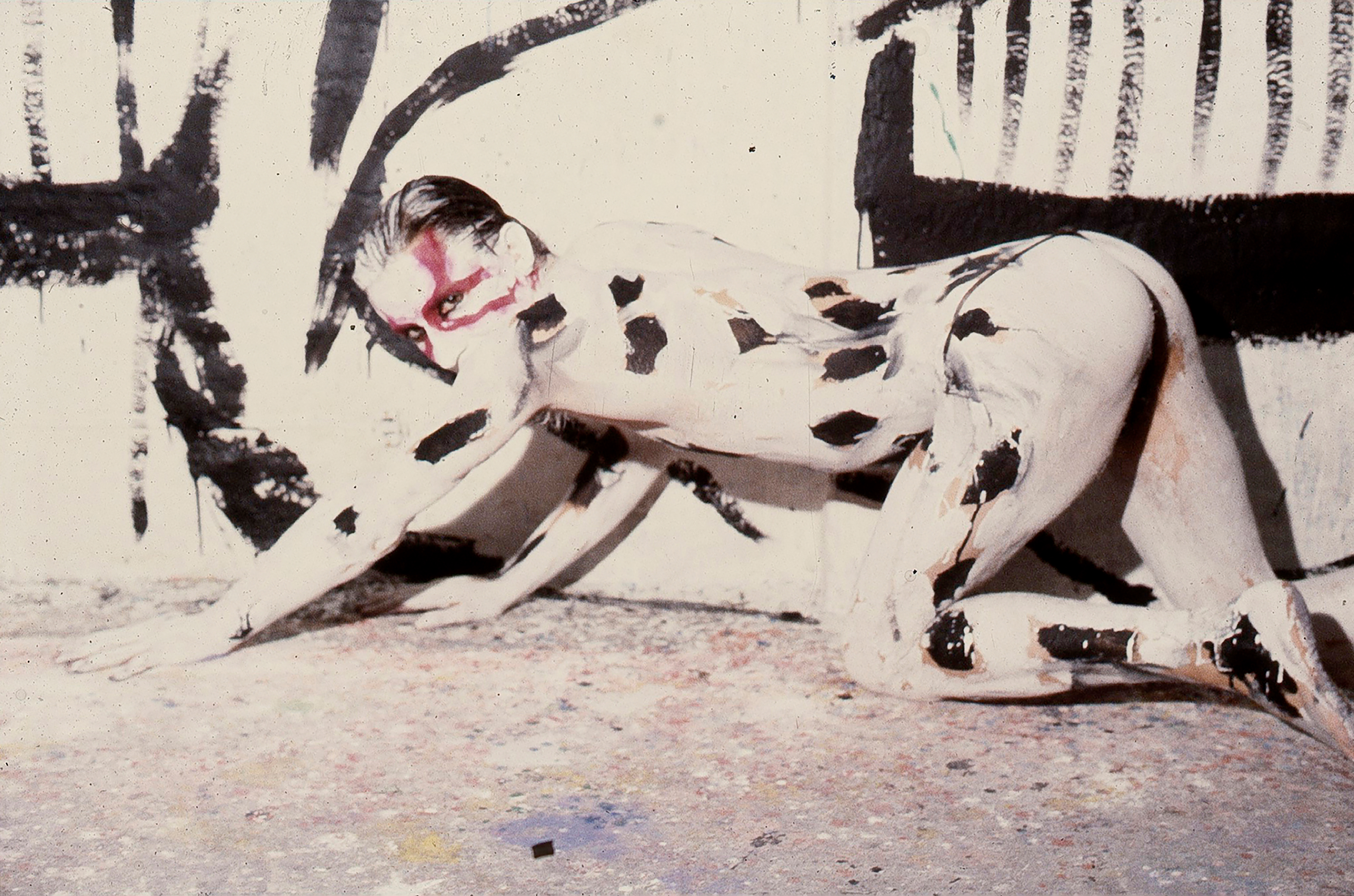 Photograph of artist with painted body, from &lsquo;Unruly &ndash; The Body in Punk&rsquo; at ARoS in Aarhus, an exhibition exploring the history of punk