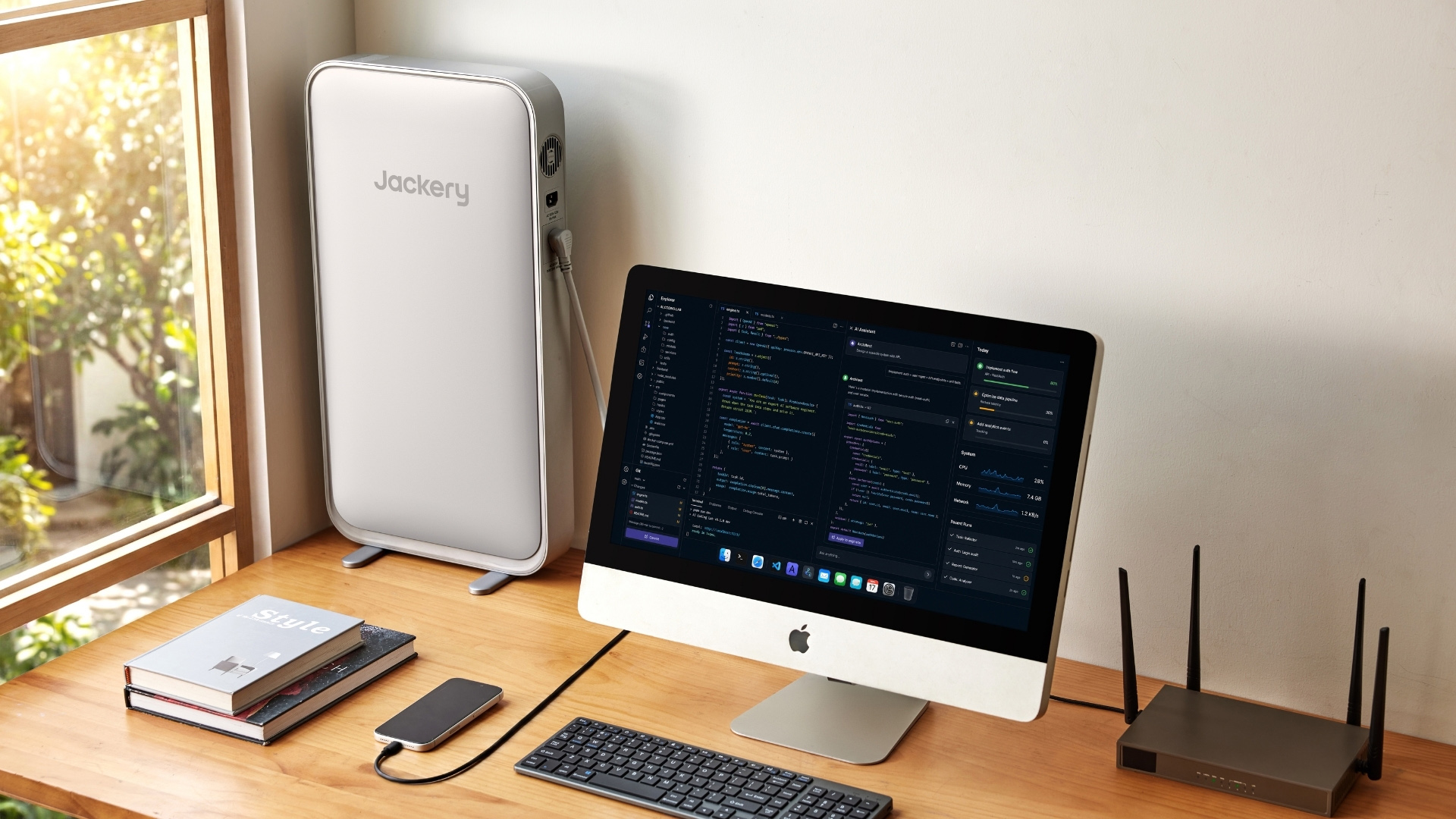 Jackery FridgeGuard in situ