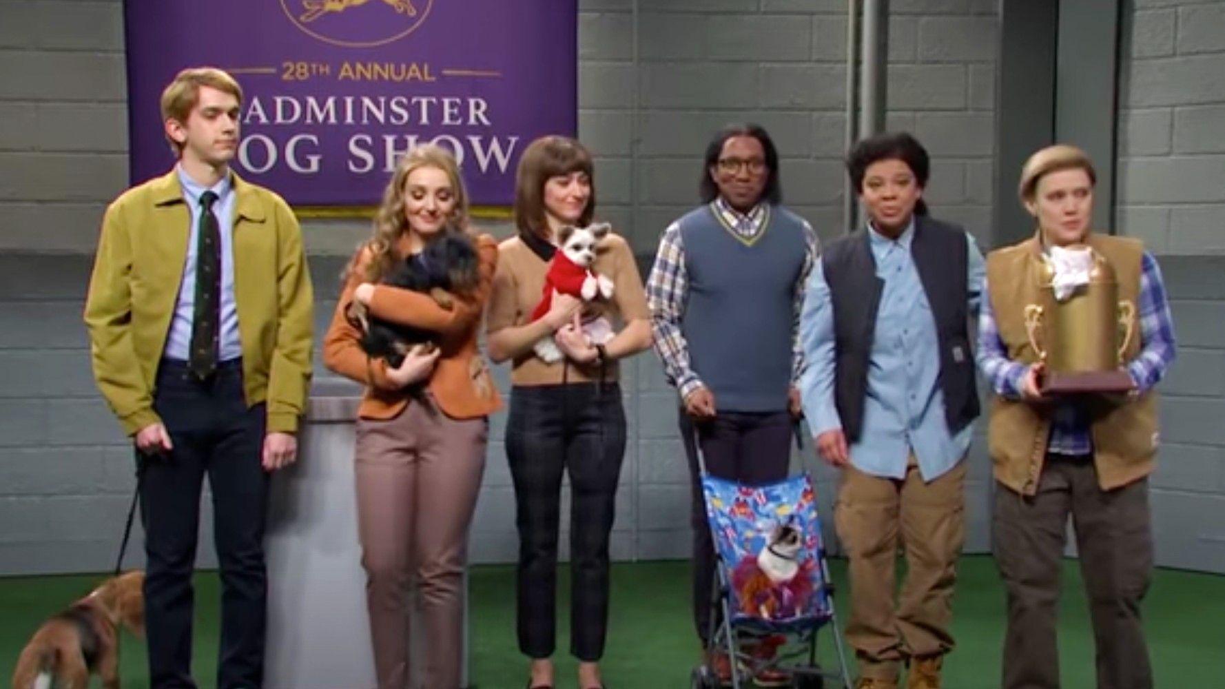 Curated visual reference: Fresh Look at Willem Dafoe Steals The Spotlight Hosting The Snl Badminster Dog