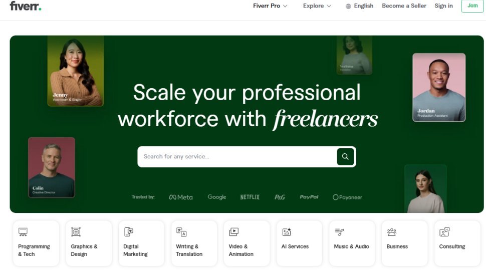 Website screenshot from Fiverr (November 2024)