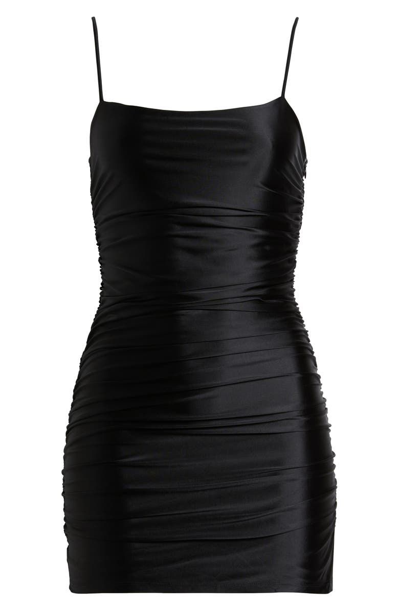 Ruched Satin Minidress