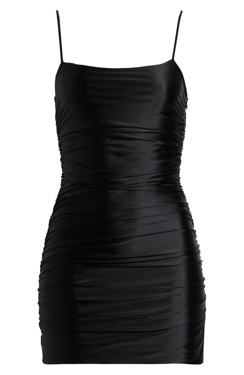 Ruched Satin Minidress
