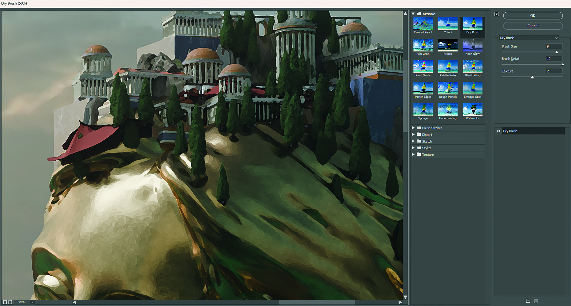 Images from a tutorial on how to use 3D models for 2D concept art