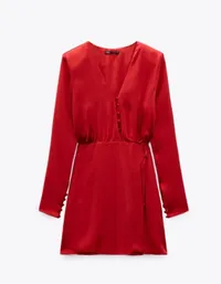 ZARA, SATIN EFFECT WRAP DRESS ($49.90 |£29.99)