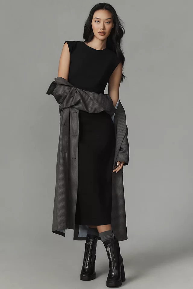 Maeve Cap-Sleeve Slim Midi Dress