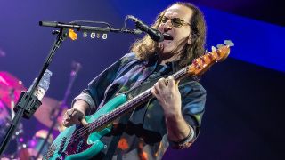Geddy Lee of Rush performs in concert during the "Rush: Fifty Something" tour at Dickies Arena on July 11, 2026 in Fort Worth, Texas. (Photo by Gary Miller/Getty Images)