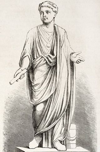 Young Nero statue. Created by Chazal, published on L'Illustration, Journal Universel, Paris, 1863