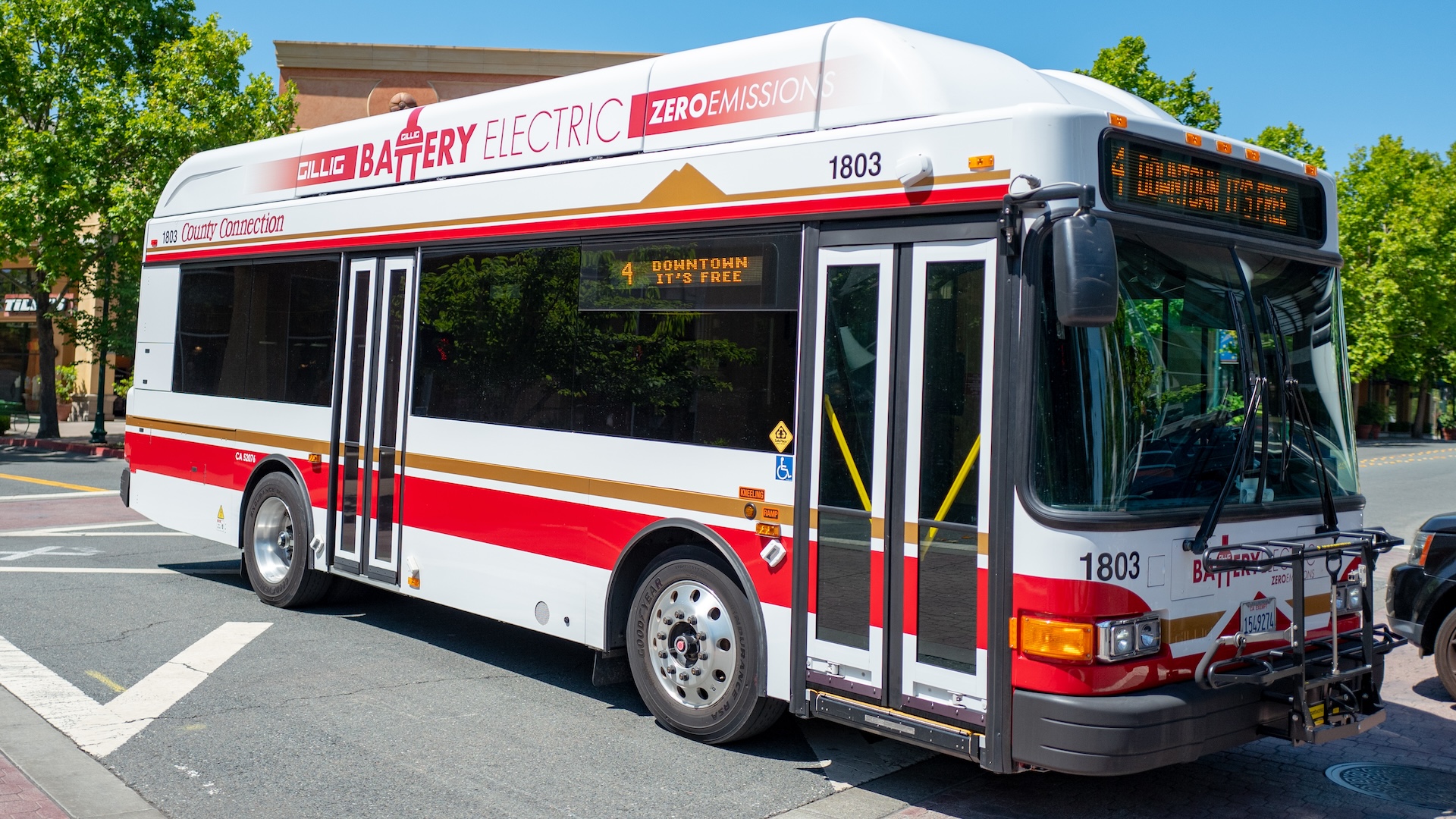 a photo of an electric city bus