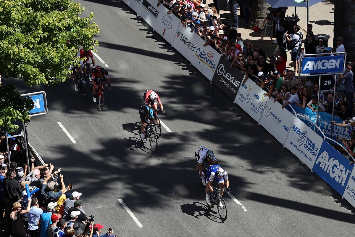 Marcel Kittel (Quick-Step Floors) edges out Peter Sagan to claim stage 1 of the Tour of California
