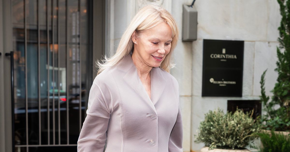 Pamela Anderson Proved It: Sandals and Tights are the Chicest Pairing