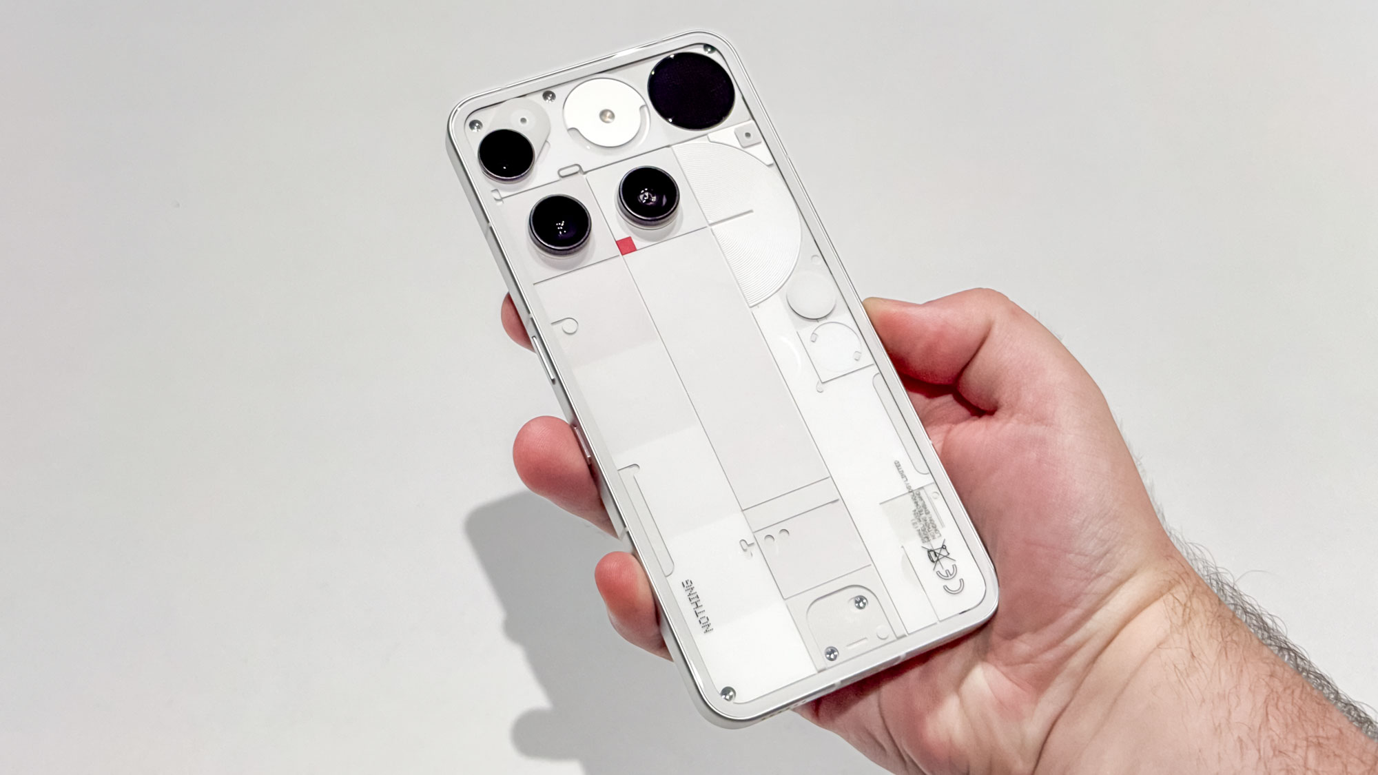 Nothing Phone 3 back, in white