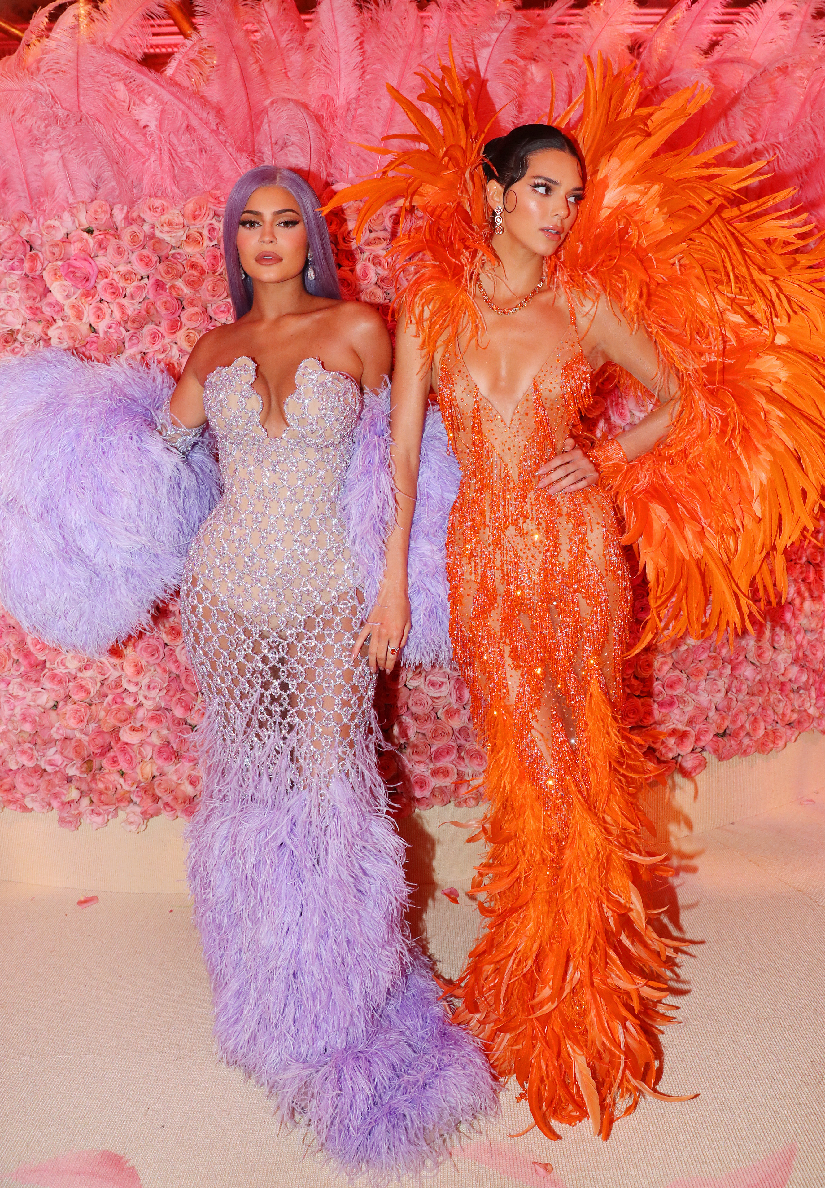 Kylie Jenner and Kendall Jenner attend The 2019 Met Gala Celebrating Camp: Notes on Fashion at Metropolitan Museum of Art on May 06, 2019 in New York City.