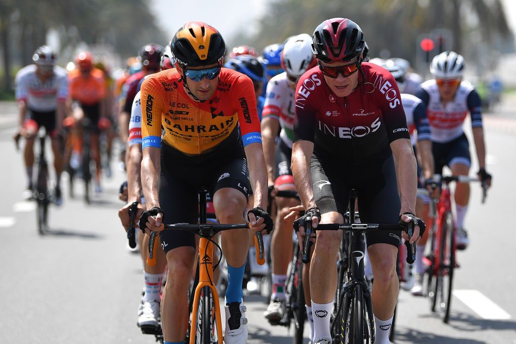 Wout Poels and Chris Froome riie together