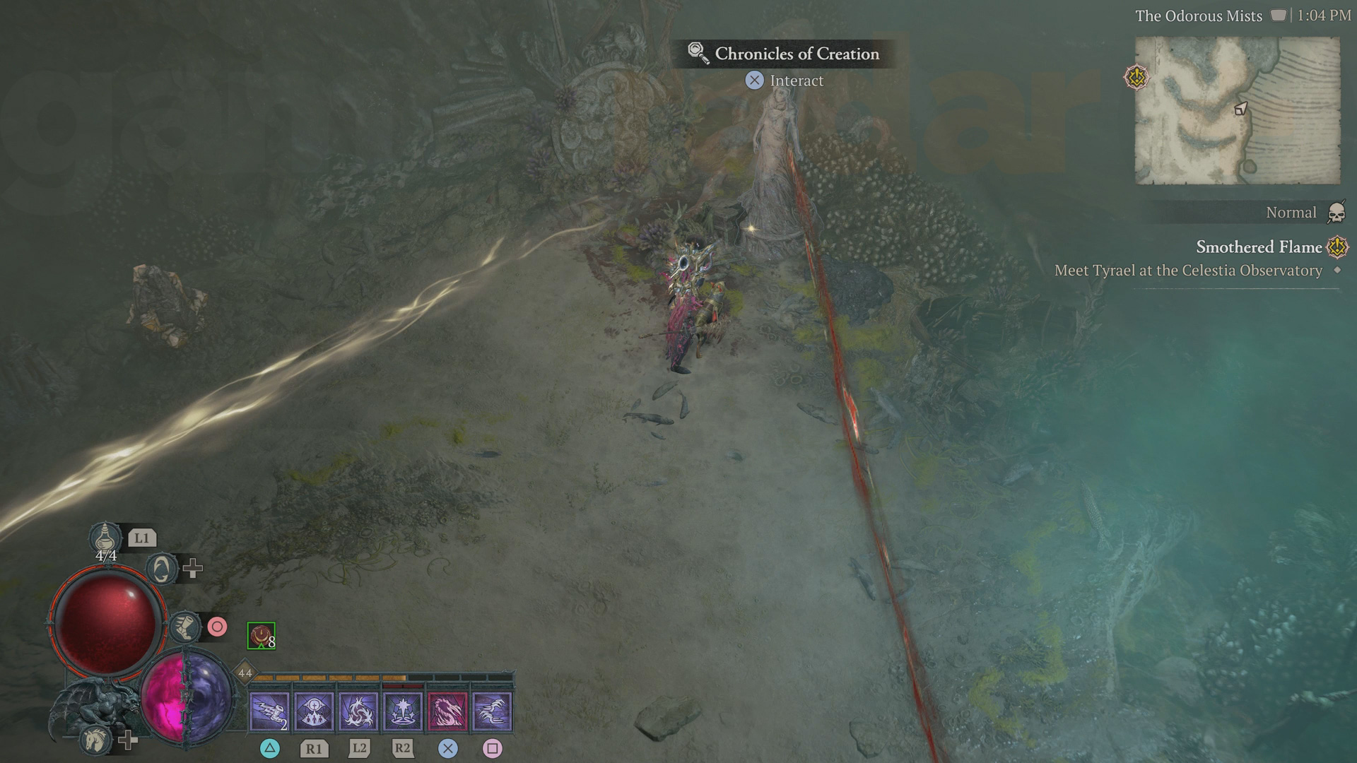 Interacting with a Diablo 4 Chronicle of Creation