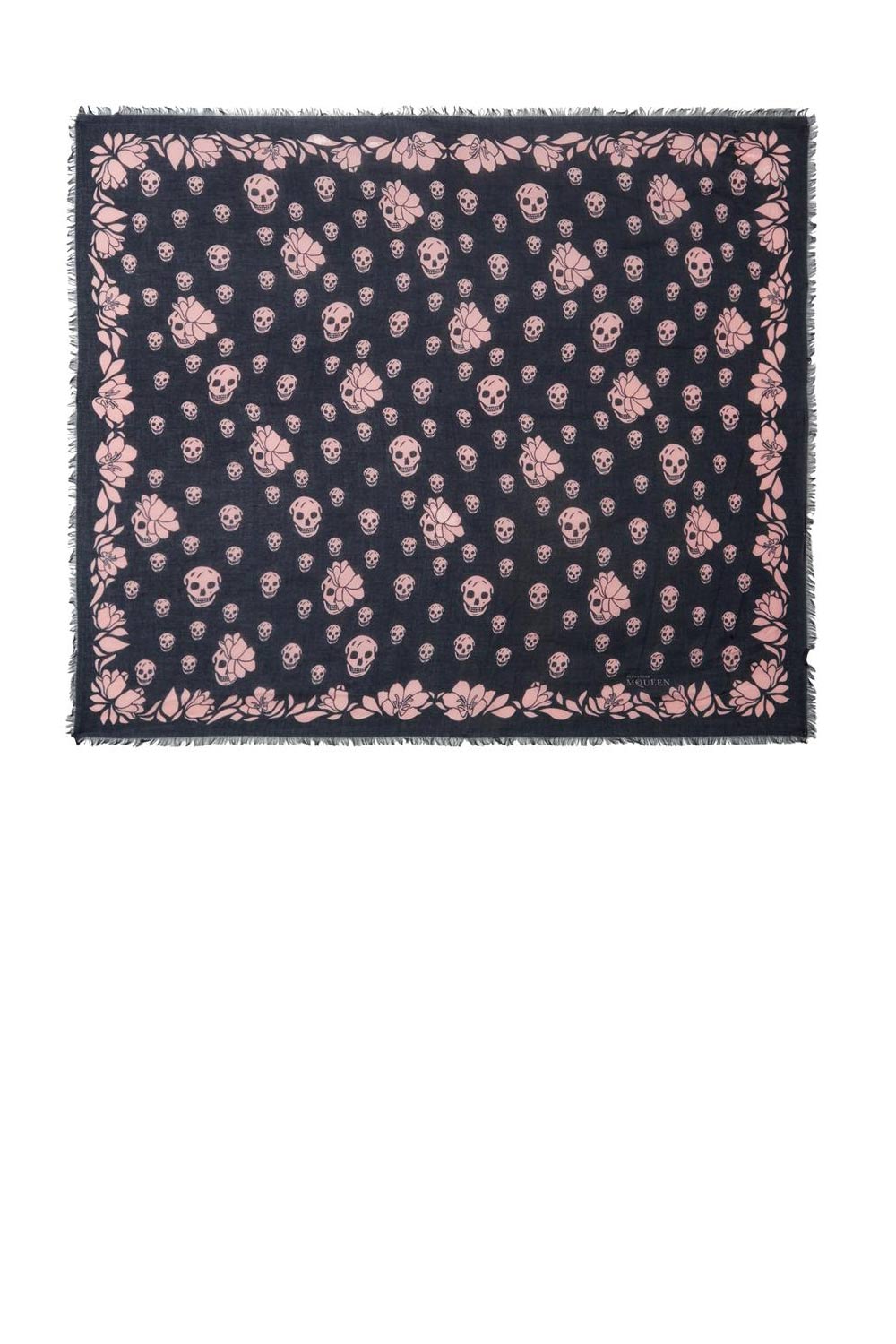 Alexander McQueen Graphic Tulip and Skull Fine-Knit Scarf, £180
