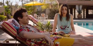 Andy Samberg and Cristin Milioti in Palm Springs