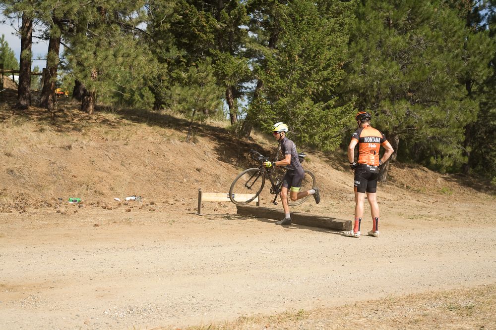 Barrier practice under the watchful eye of a coach