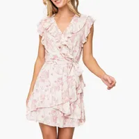 Ruffles for Days Floral Wrap Minidress