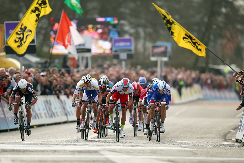 There were only 14 riders sprinting for the win in Scheldeprijs