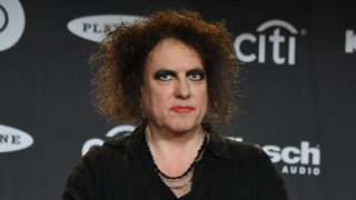 Inductee Robert Smith of The Cure poses in the press room during the 2019 Rock & Roll Hall Of Fame Induction Ceremony at Barclays Center on March 29, 2019 in New York City. 