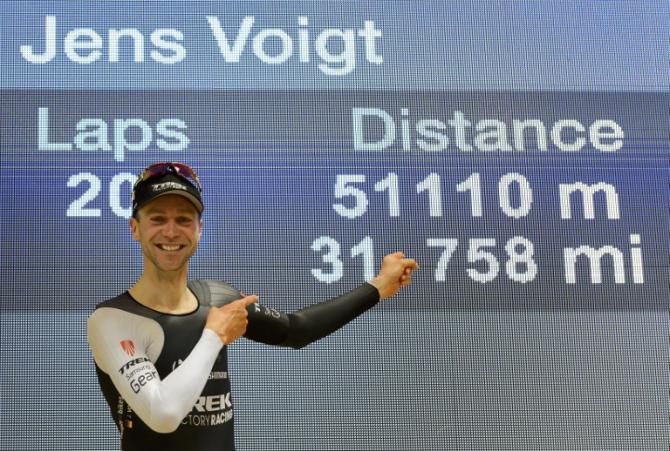 Jens Voigt (Trek) after breaking the Hour Record