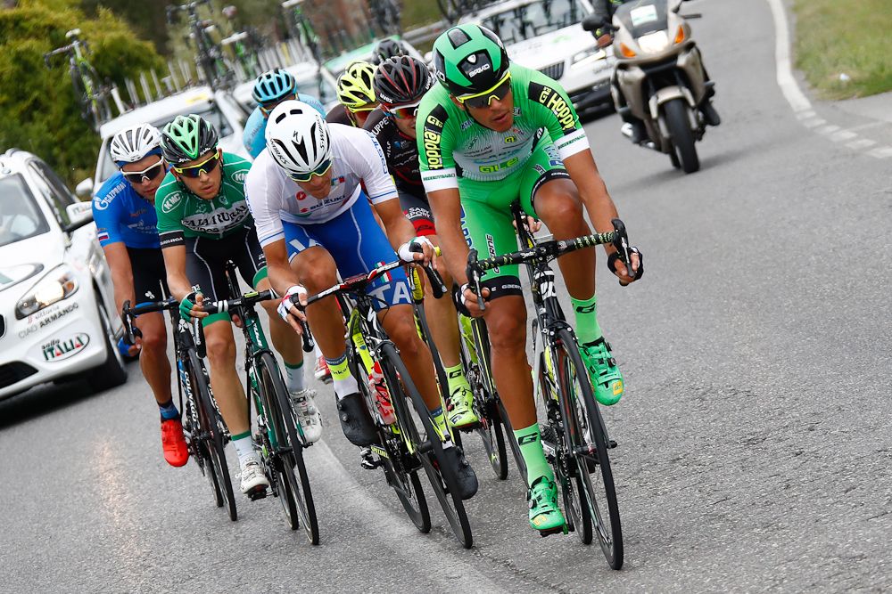Mirco Maestri (Bardiani - CSF) drives the breakaway at Giro della Toscana stage 2