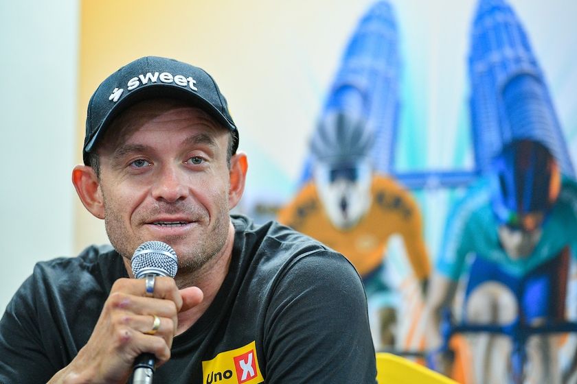 Alexander Kristoff (UNO-X Mobility) speaks to the media before the 2025 Petronas Le Tour de Langkawi