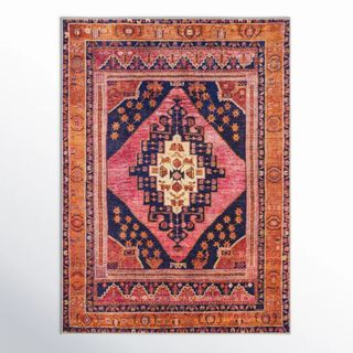 wayfair orange pink rug