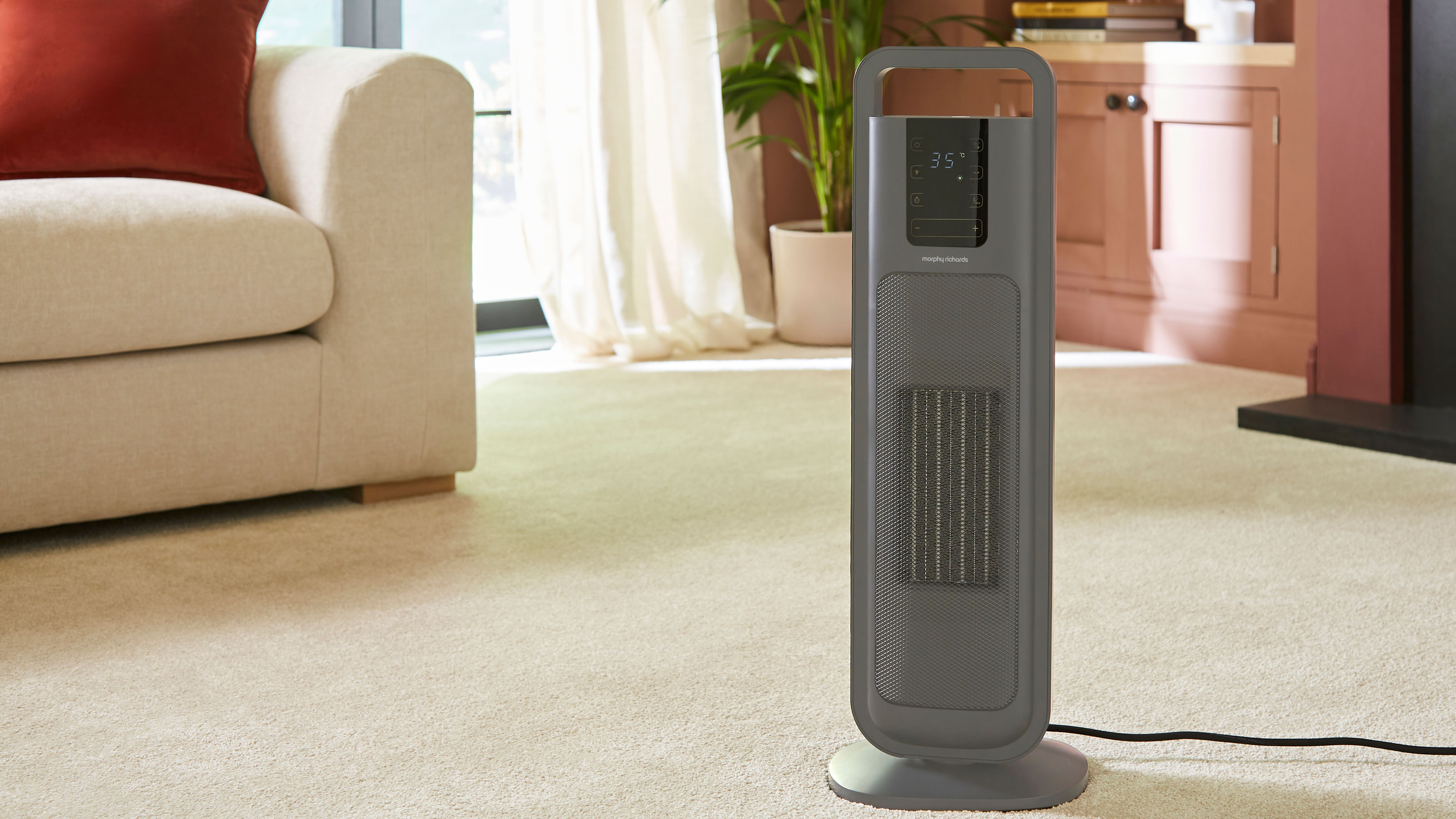 HeatFlux Ultra Thin 2kw Ceramic Tower Fan Heater with Remote Control