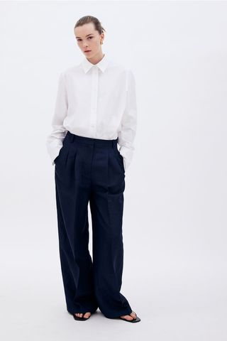 Tailored Linen-Blend Trousers