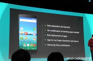 Android for Work incorporates Samsung's Knox security to keep data secure