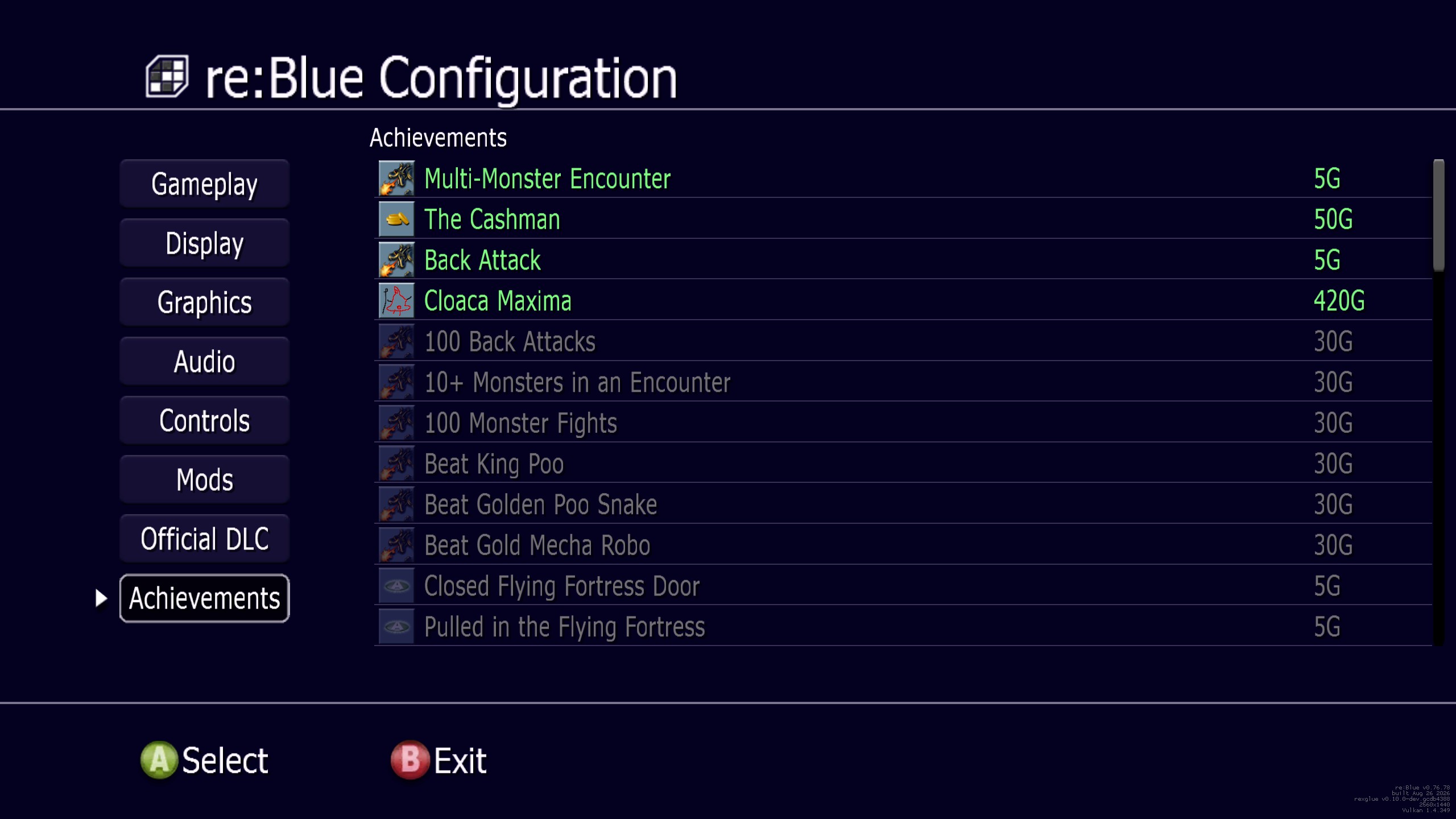 Blue Dragon recompilation PC port features
