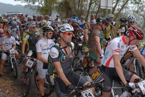 Riders wait for instructions