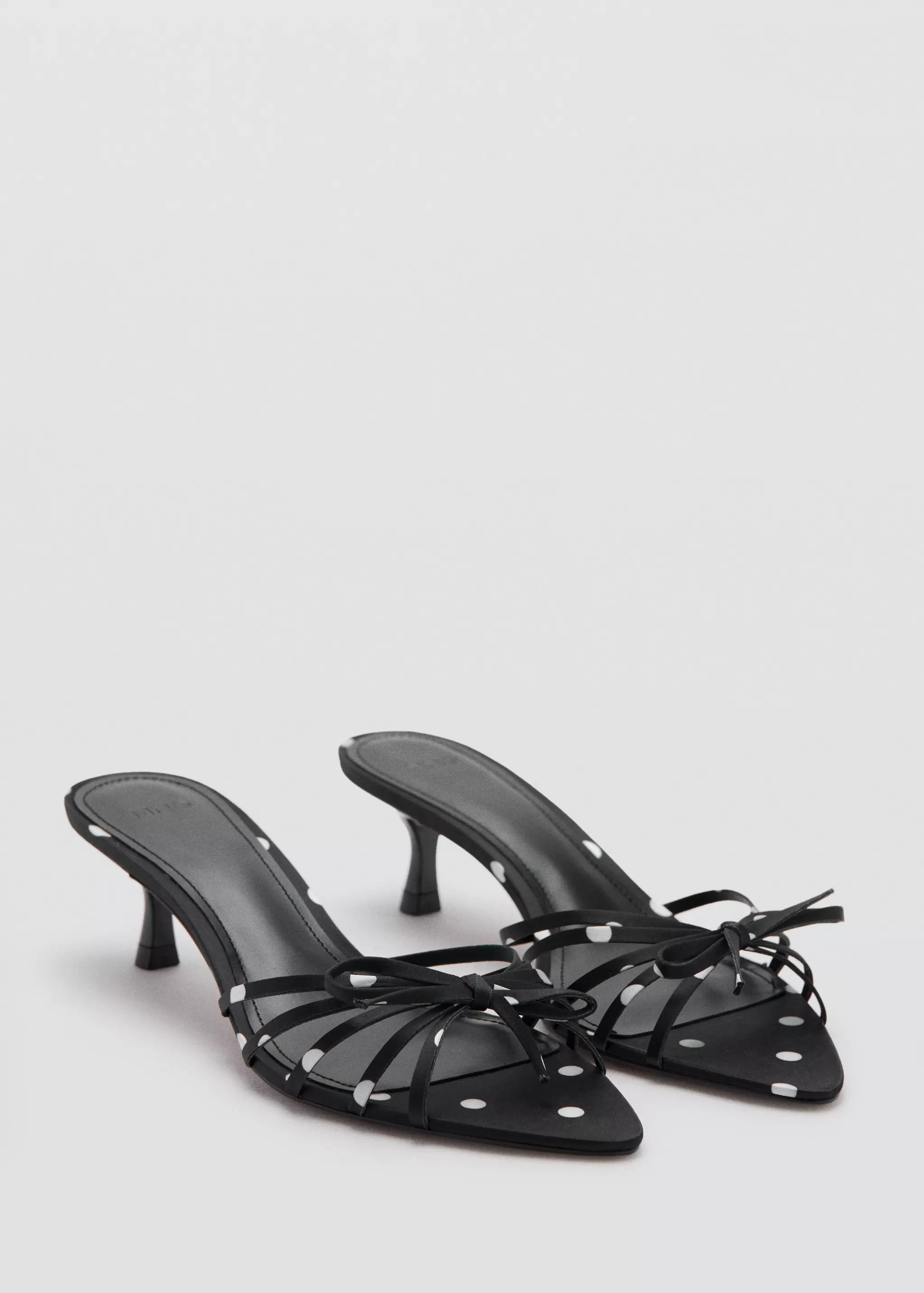Polka Dot Bow High Heel Sandal - Women | Mango Usa