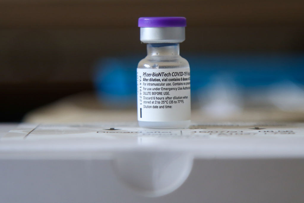 Vial of the Pfizer vaccine, one of the jabs people are getting early