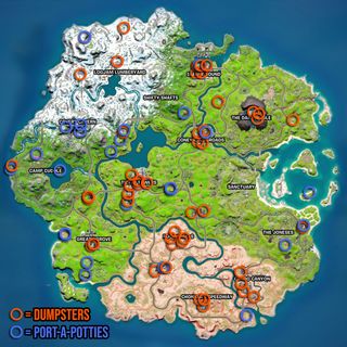 Fortnite Hiding Places locations map