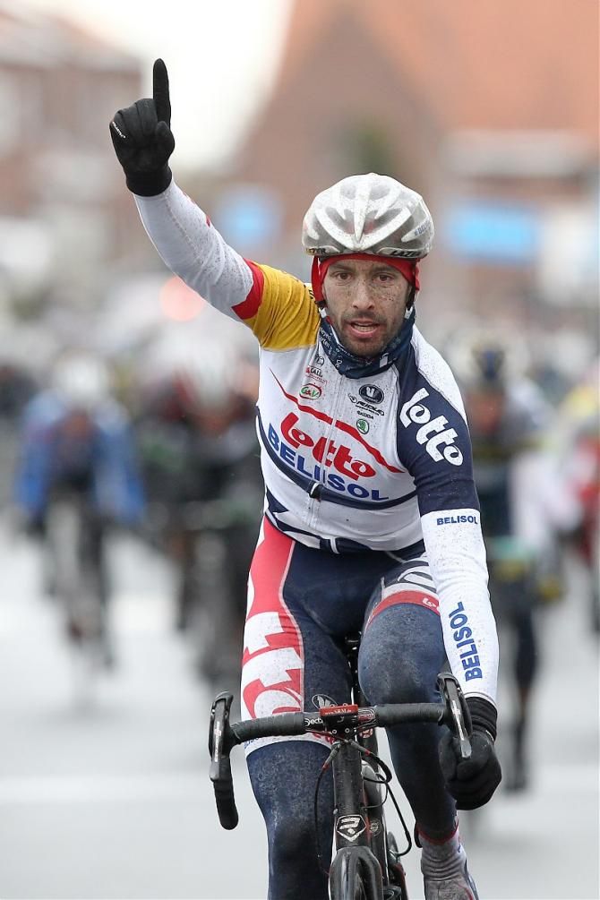 Kenny Dehaes sprinted to victory at the Handzame Classic, the Belgian's second win of the 2013 season.