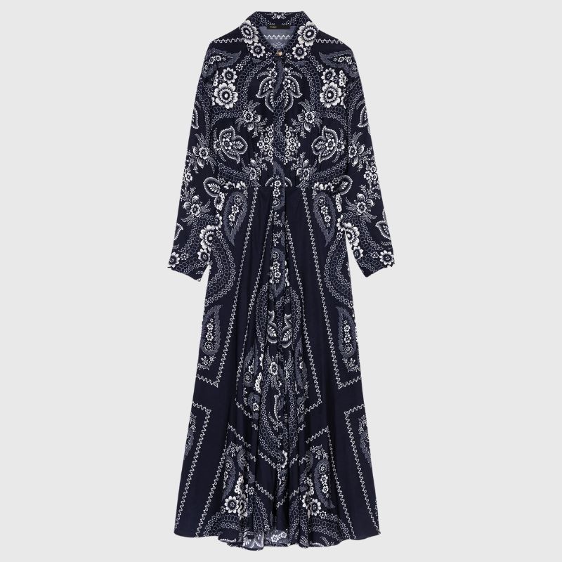 Maje printed dress cut out 