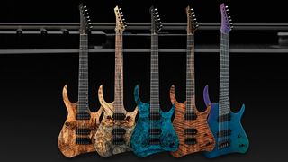Kiesel Kyber: the all-new electric guitar from the Californian high-performance brand is a bold double-cut with some extreme contouring and a radical headstock design.