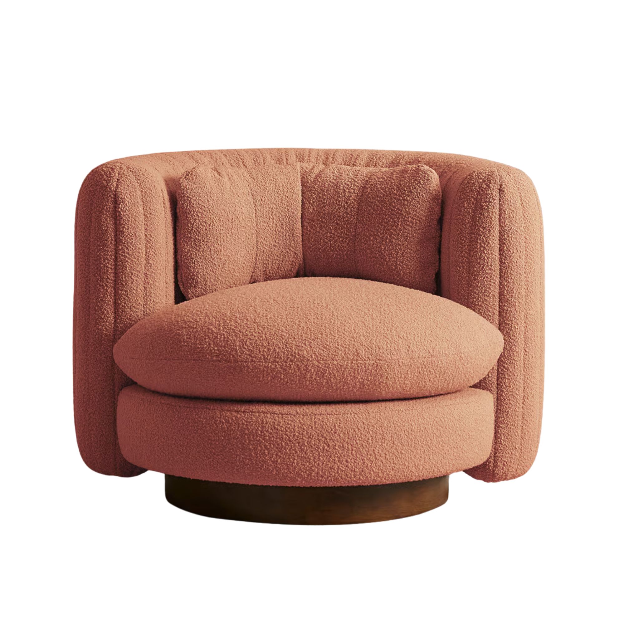 Soho Home, Vivienne Armchair in Coral Textured Wool Boucle