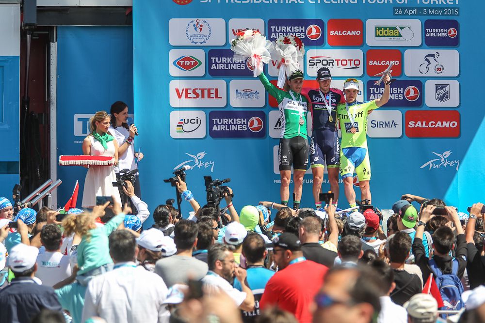 The stage 5 podium.